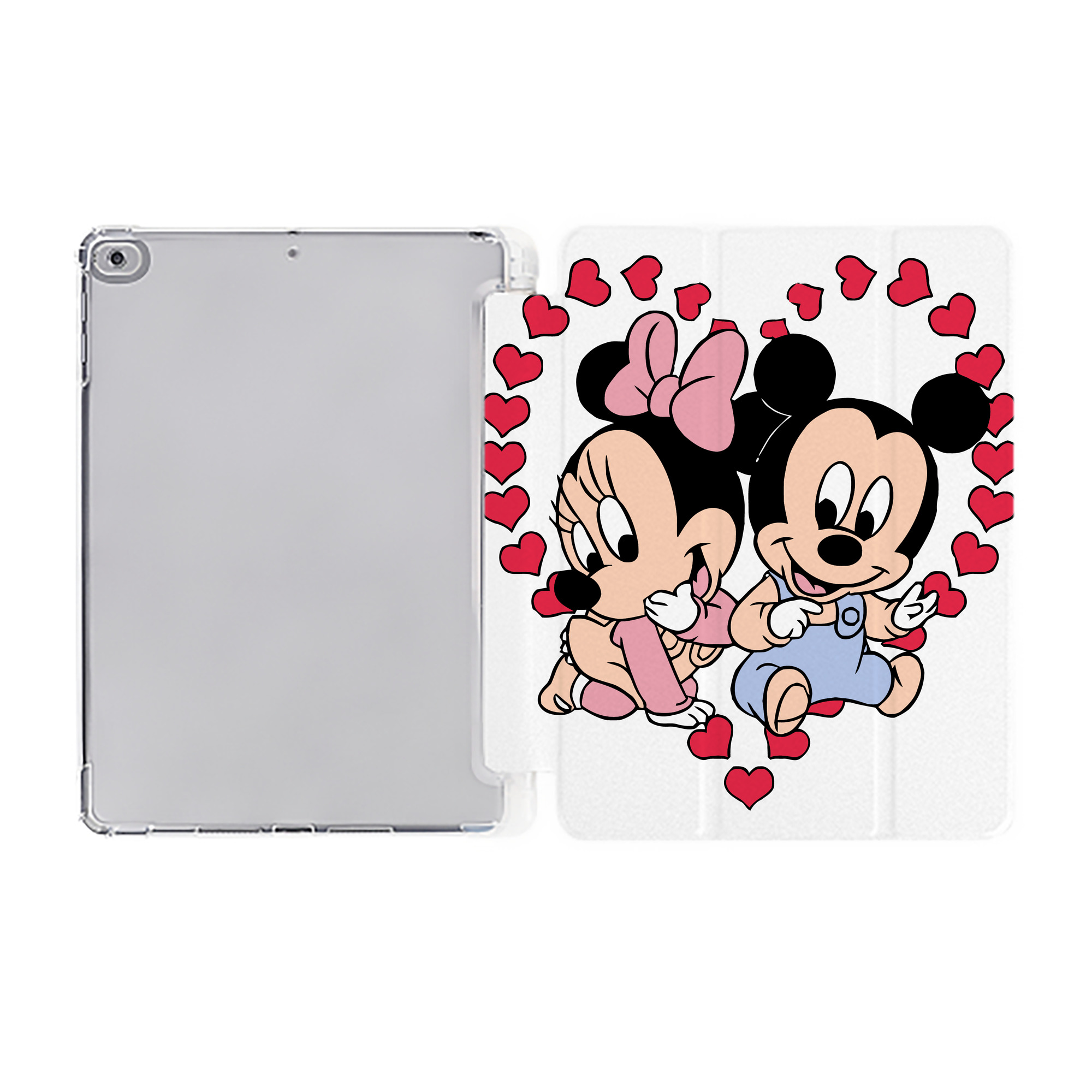ミッキーマウス Mickey Mouse IPad ケース ペン収納付き 三つ折りスタンド PUレザー×シリコン 対応機種9.5/10.5/10.9インチ